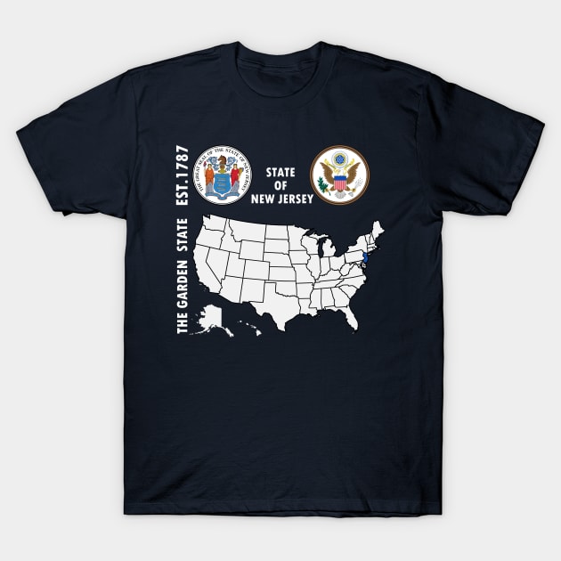 State of New Jersey T-Shirt by NTFGP